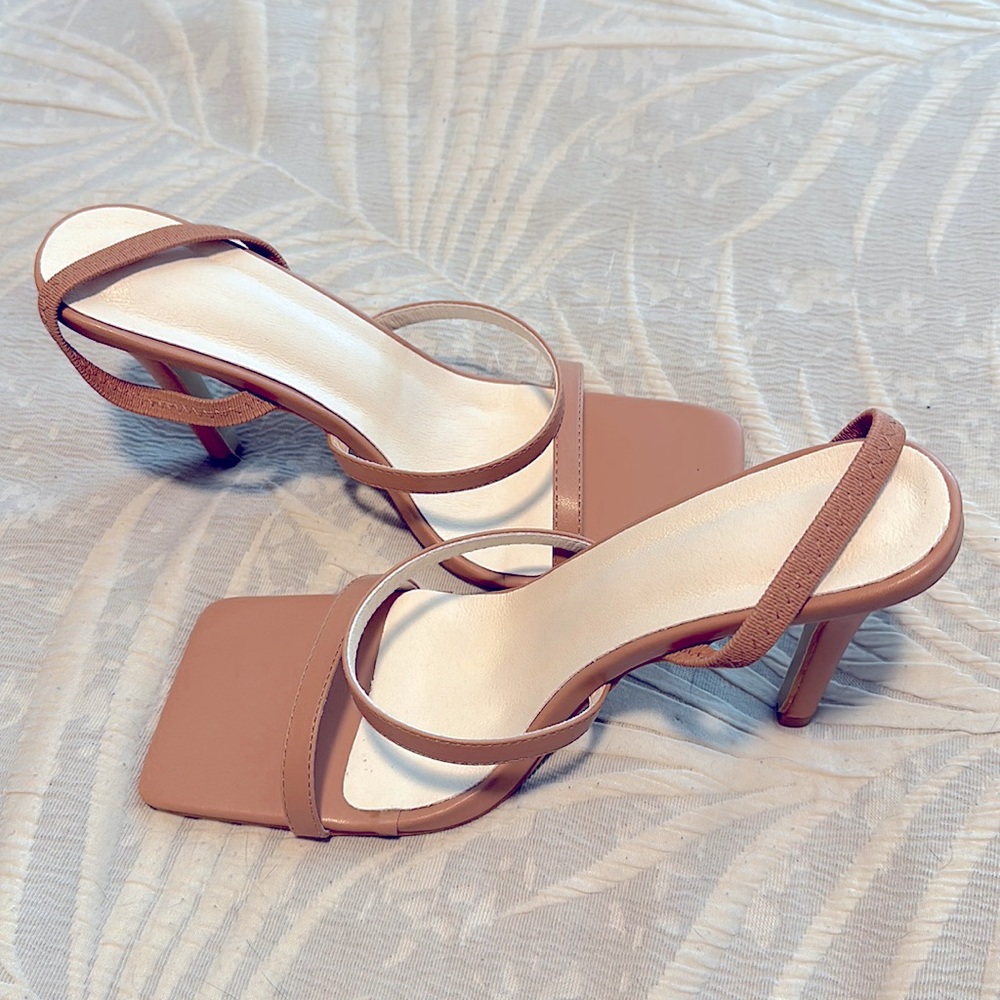 Nude strappy heels, size 42, never worn
